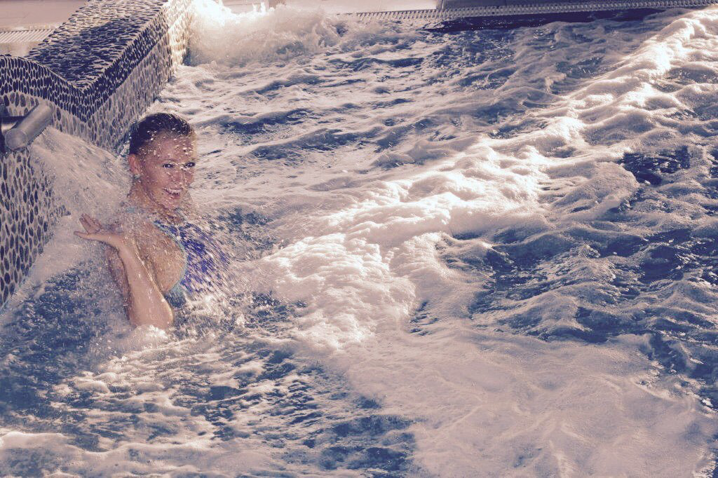 Guest enjoying a Spa Break using the saline hydrotherapy pool