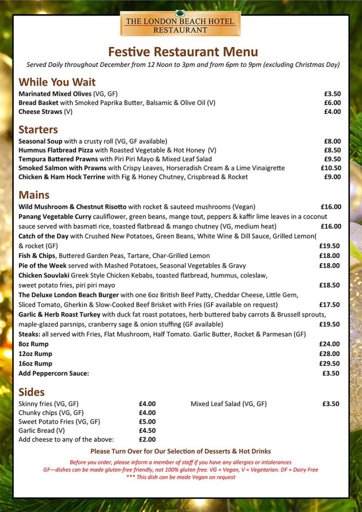 Festive Menu 2025