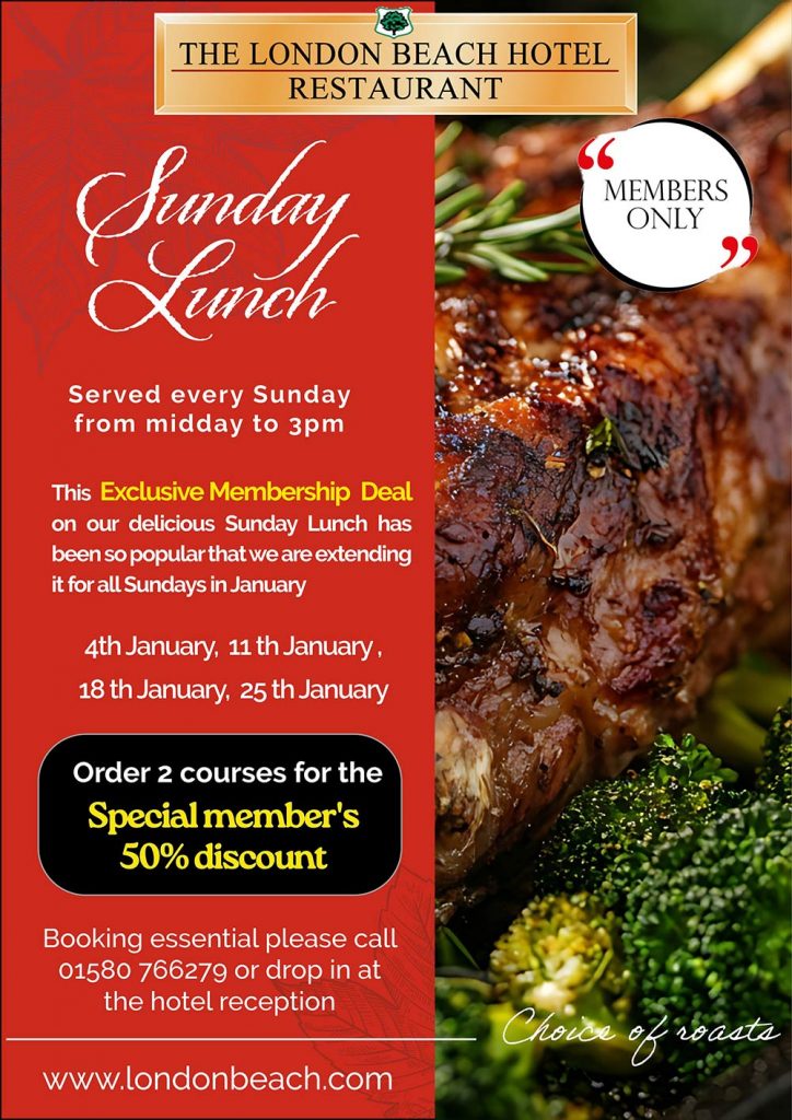 January Sunday Lunch Deal